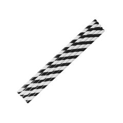 309441C Black & White Paper Straws (Go-Pak)