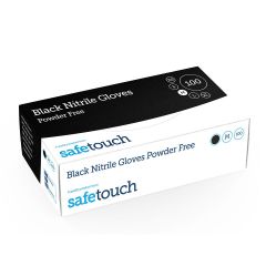 Black Nitrile Medium Powder Free Gloves (Safe Touch)