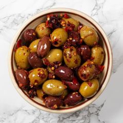 308470C Olives with Paprika & Chilli (Silver & Green)
