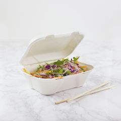 309255C Bagasse Clamshell Regular 7 x 5in (Vegware)
