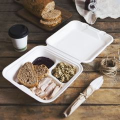 309658S 3 Compartment Lunchbox Clamshell (Edenware)