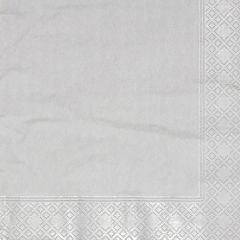 309951C Silver Napkin 40cm 3ply