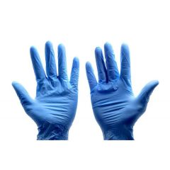 307583C Blue Vinyl Large Powdered Gloves (Safe Touch)
