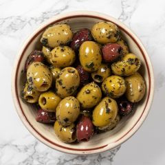 308938C Mixed Pitted Olives wtih Herbs (Silver & Green)