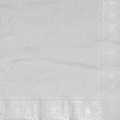 309951C Silver Napkin 40cm 3ply