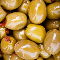 307384C Green Olives stuffed with Sundried Tomato (Silver & Green)