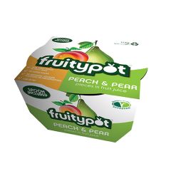 309374C Fruitypot Peach & Pear in Fruit Juice
