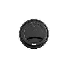 Black Hot Cup Lid 8oz (Vegware)