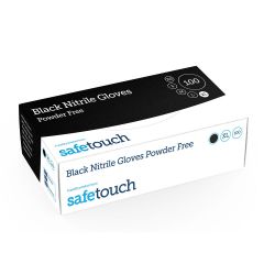 Black Nitrile Extra Large Powder Free Gloves (Safe Touch)