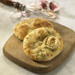202665C Mini Round Garlic & Coriander Naan Bread (Baked Earth)