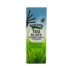 309503S Enviro Paper Black Flexi Straws