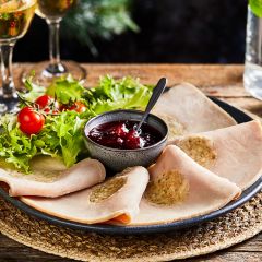 Sliced Cooked Turkey Breast With Sage & Onion Stuffing