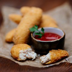 206300C Gluten Free Breaded Chicken Goujon Plain (Golden Valley)